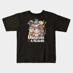 Axolotl Adventures: Dungeons and Costumes Await! Kids T-Shirt
